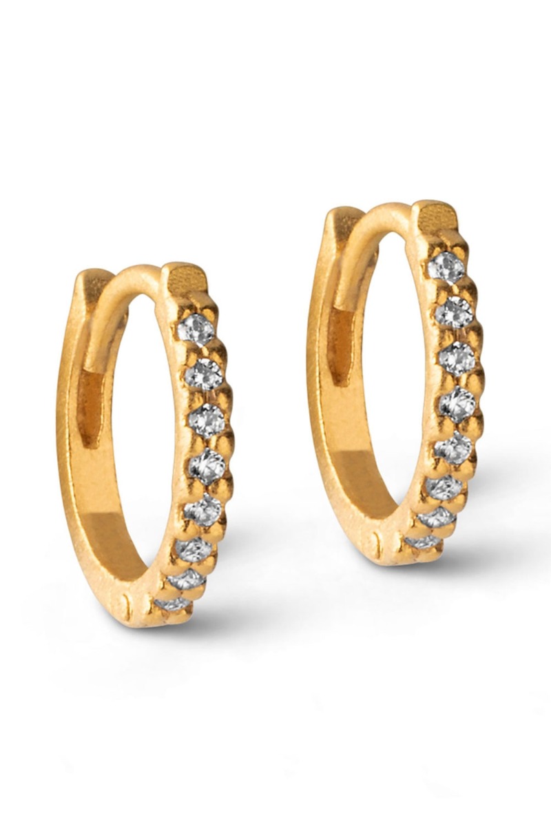 Enamel - øreringe - Petite Flora Hoops 8 Mm - Gold