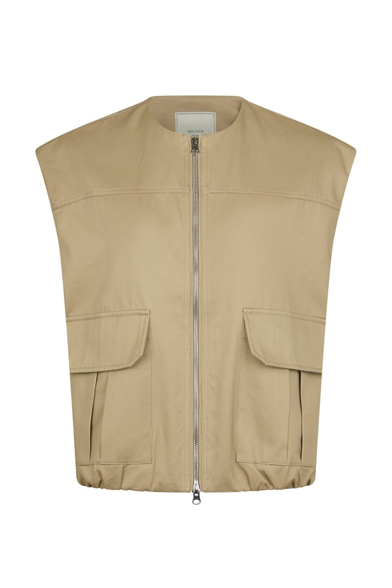 Neo Noir - Flo Balloon Twill Vest - Taupe tilbud!