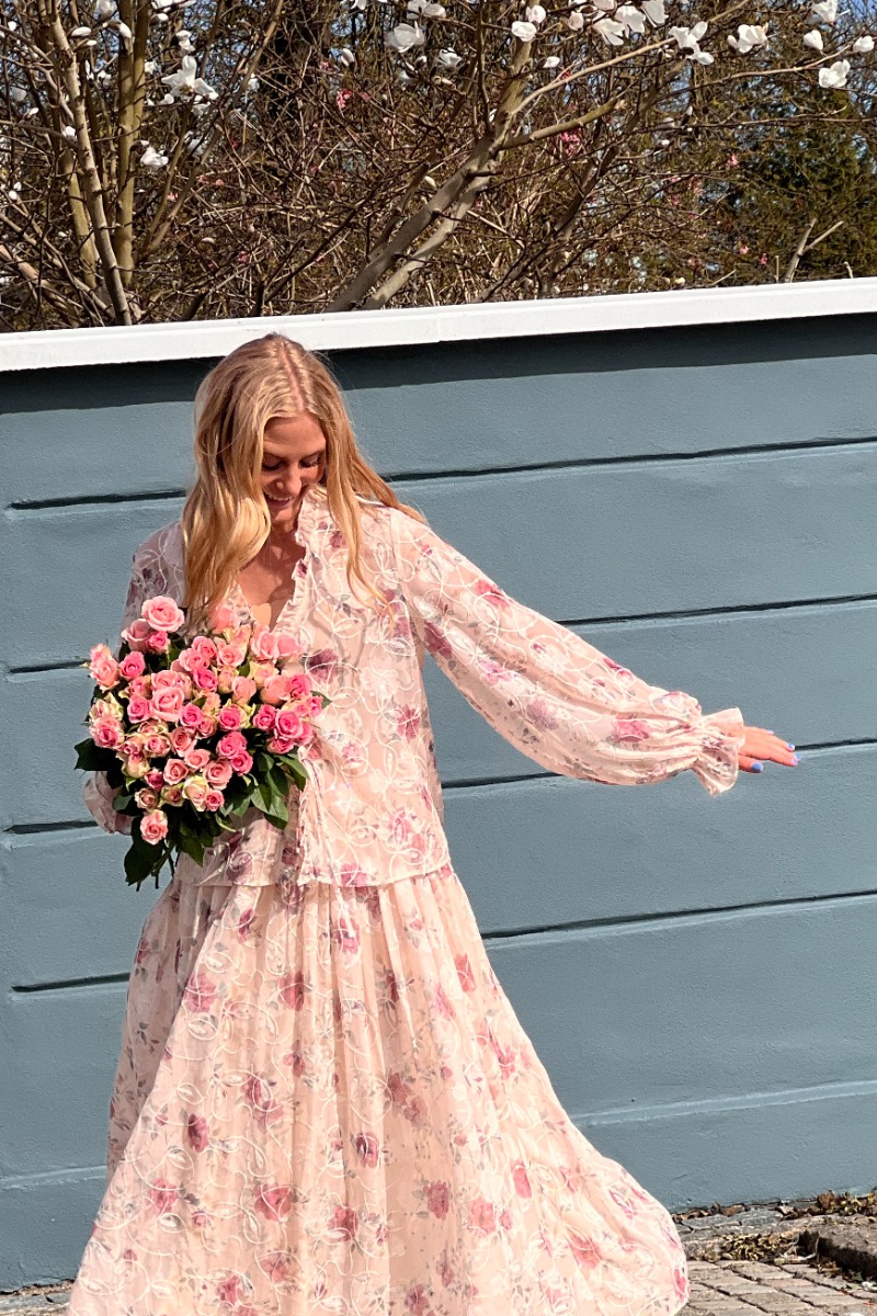 A-view Flounce Bluse - Sandfarvet til Fest & Hverdag