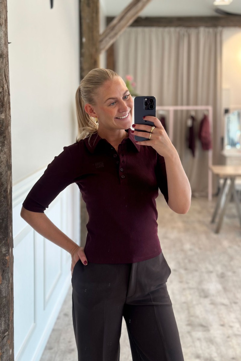 Gestuz Gzdrew Polo T-shirt i Mørkelilla - Komfortabel Stil