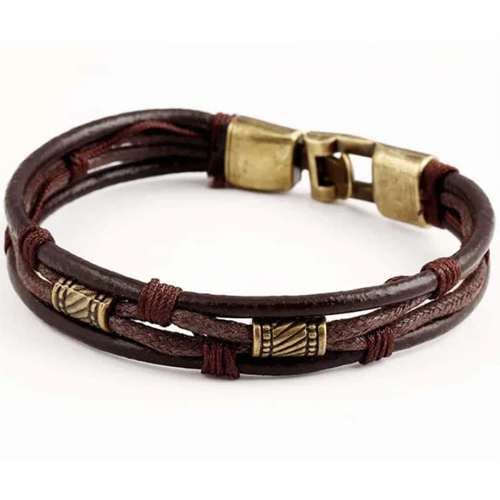 Vintage Mørk Brun Armbånd i Bronze - Elegant Accessory