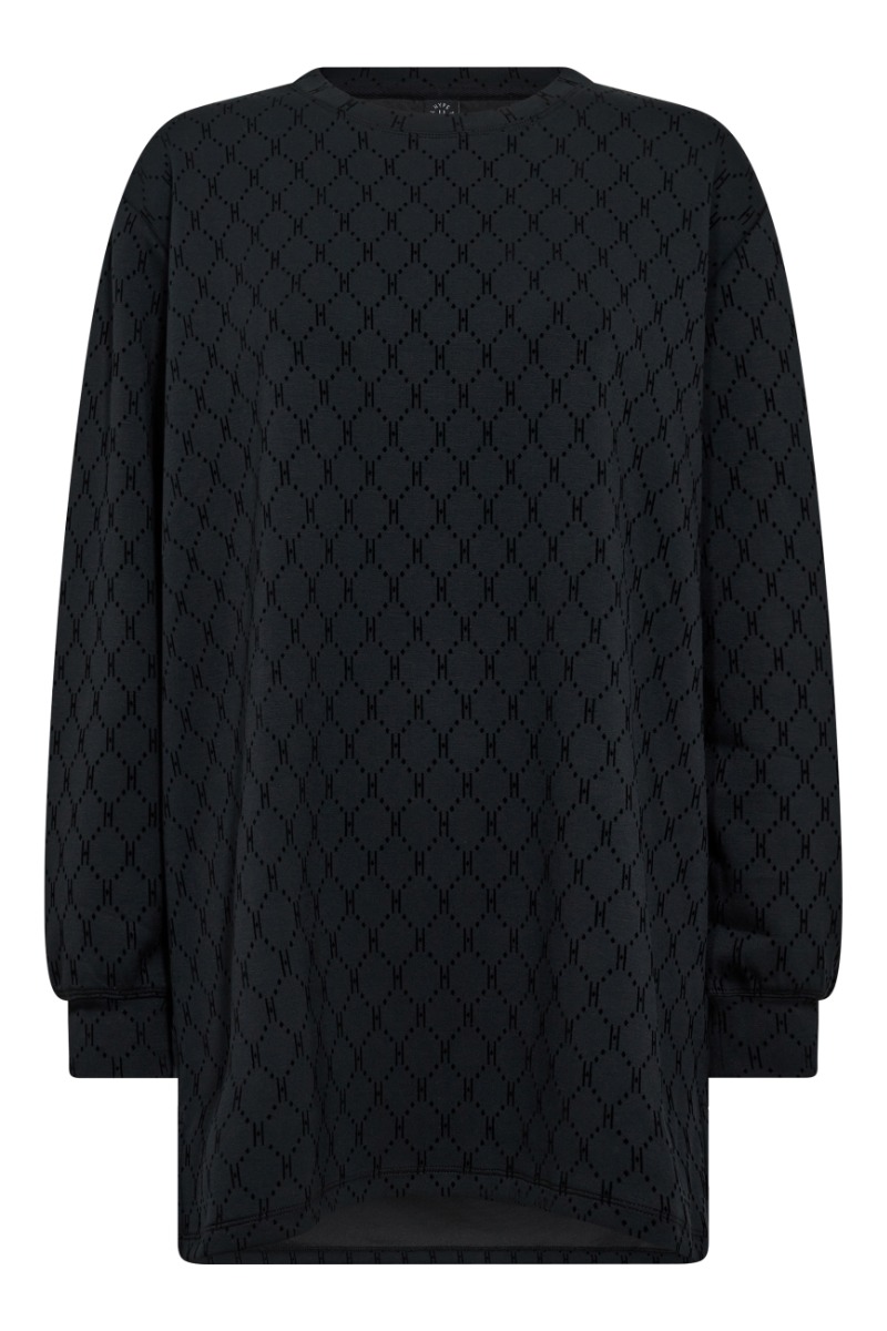 Hype The Detail - Sort Sweatshirt med Logo Mønster