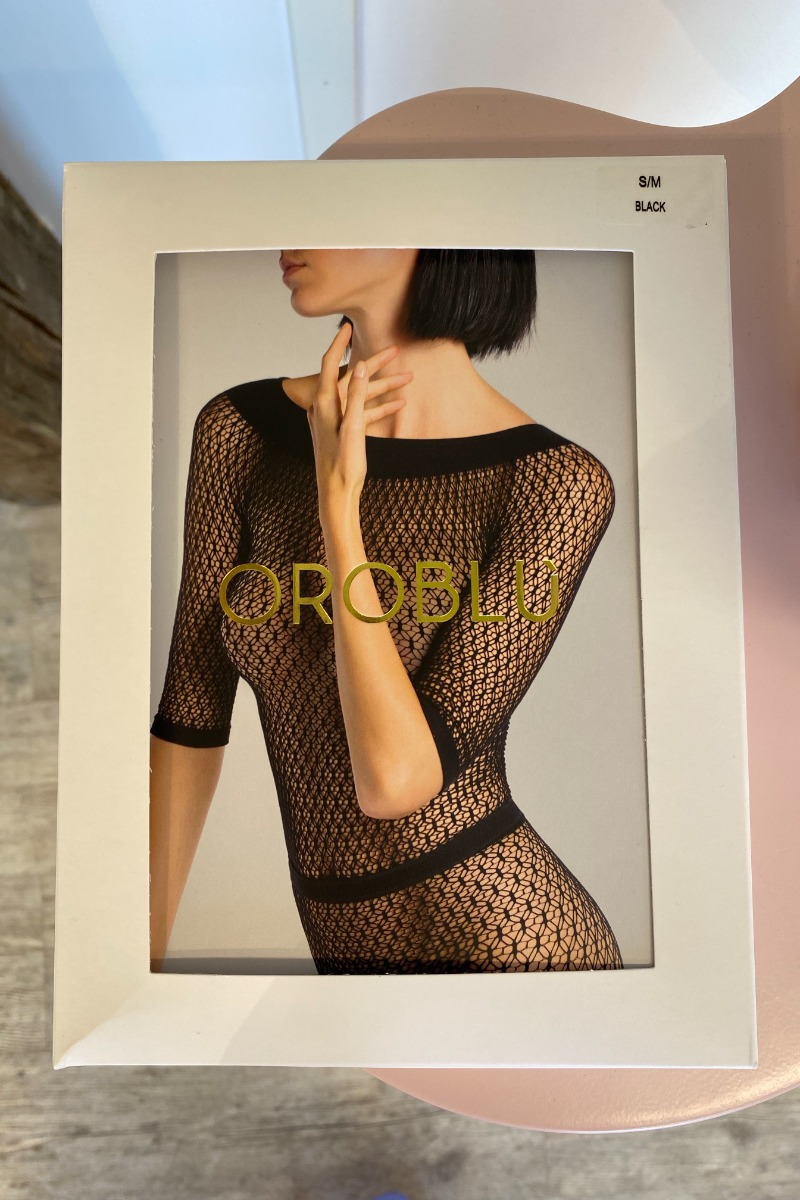 Oroblu - Gennemsigtig Mesh T-shirt - Black Jewel Box