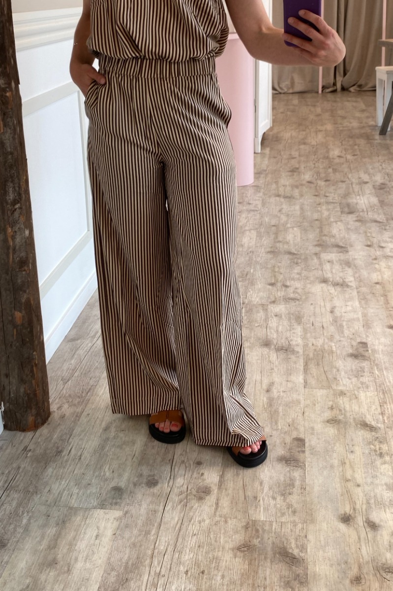 Continue - Noah Stripe Bukser - Brune Striber til Hverdagsbrug