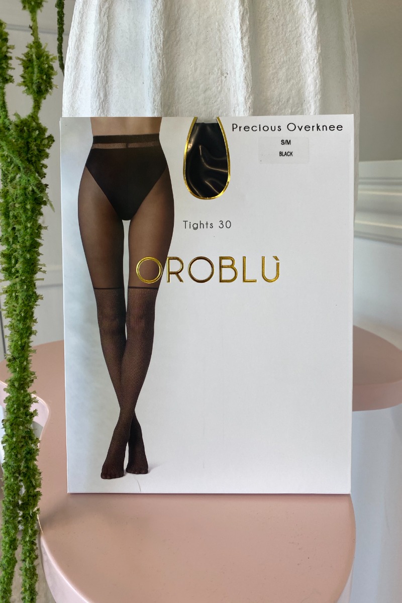 Oroblu - Glitrende Overknee Strømpebukser - Black Jewel