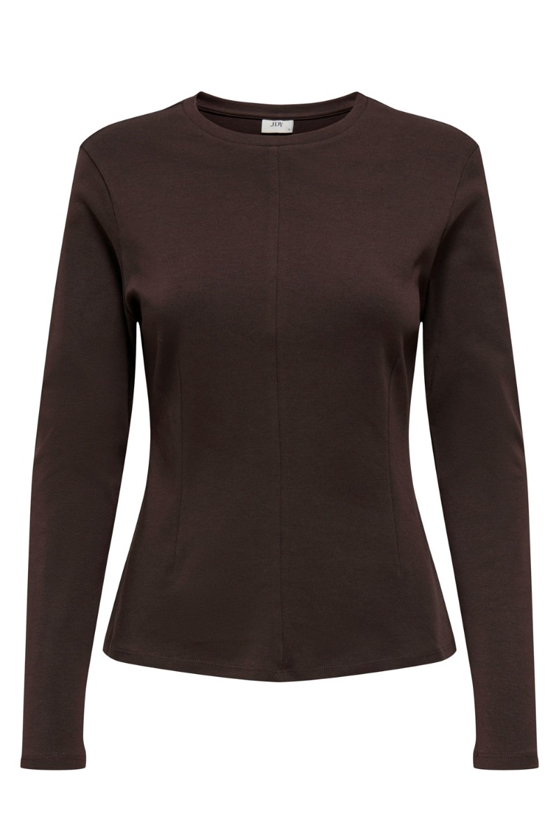 JDY - Elegant Brun Bluse med Lange Ærmer - Black Coffee