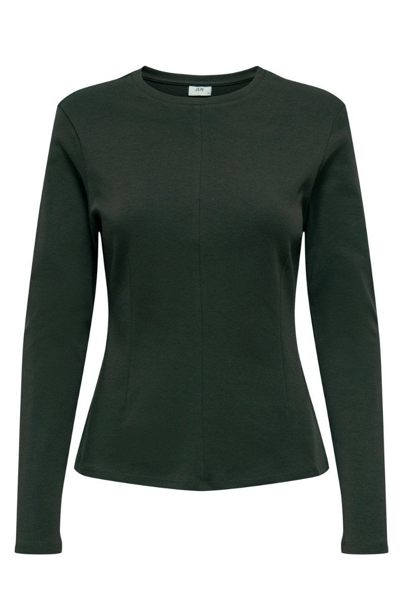 JDY - Elegant mørkegrøn bluse med lange ærmer