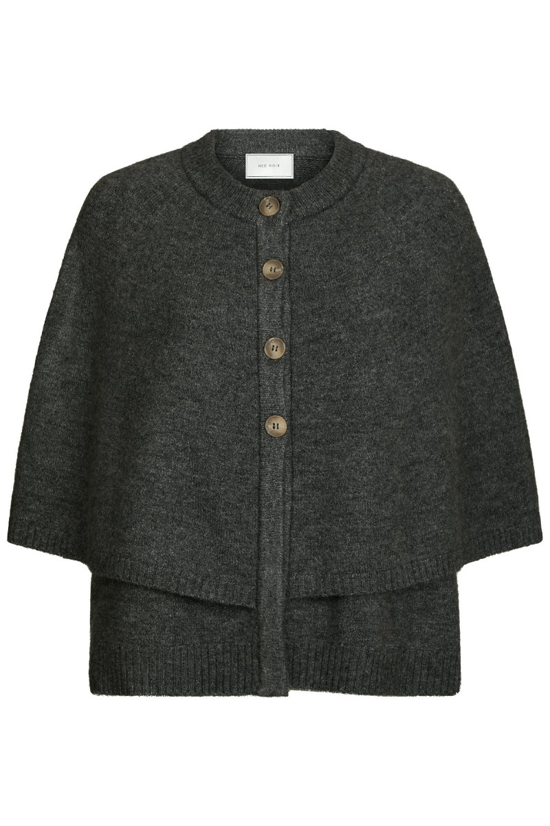 Neo Noir - Strik Poncho - Josei Double Knit - Grå