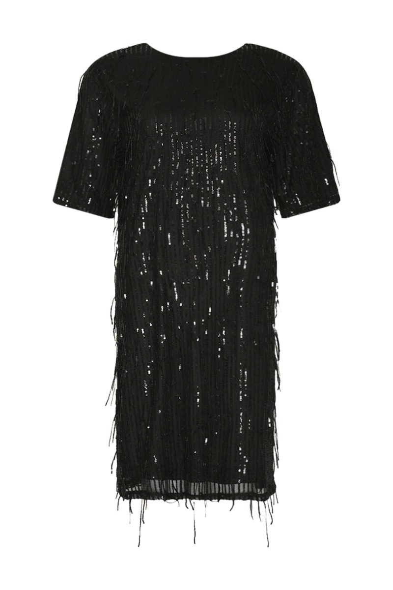 Noella Kjole - Leeann Dress - Sort Festkjole med Palietter