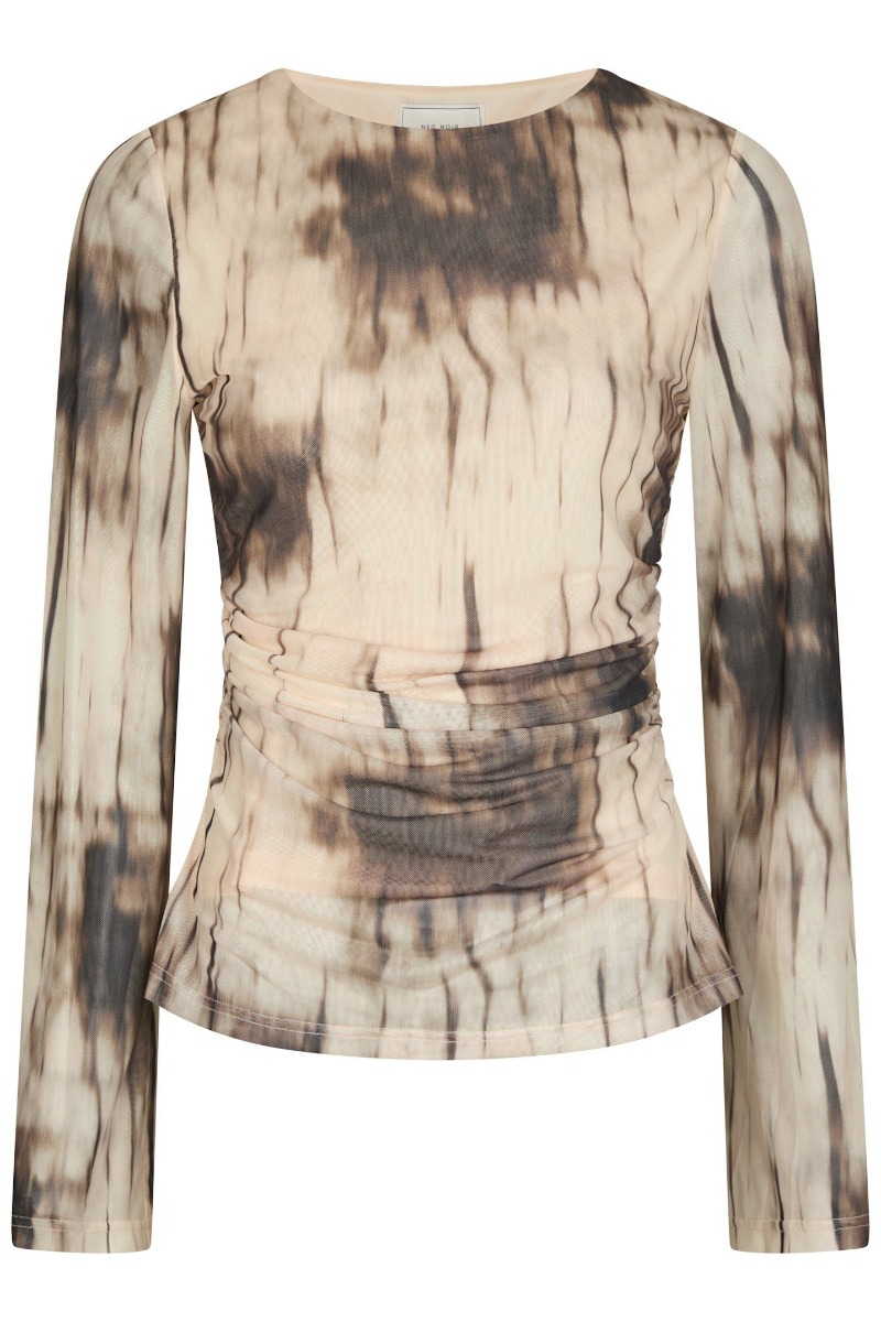 Neo Noir - Lenida Mesh Bluse i Støvet Brun - Nyhed