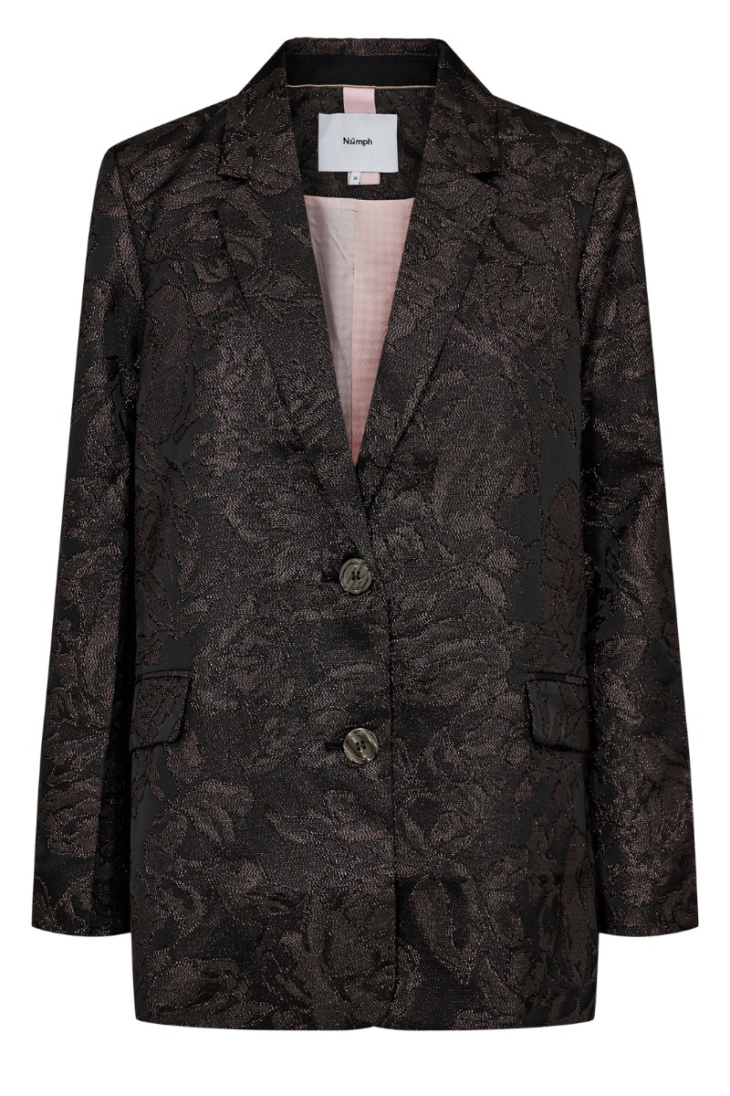 Nümph - Nulika Blazer i Black Coffee med Glimmereffekt