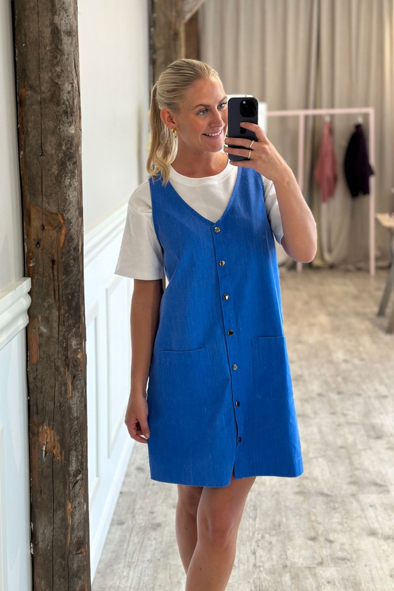 Loved By Lykke - Kjole - Ly All Day Spencer Dress - Denim Blue