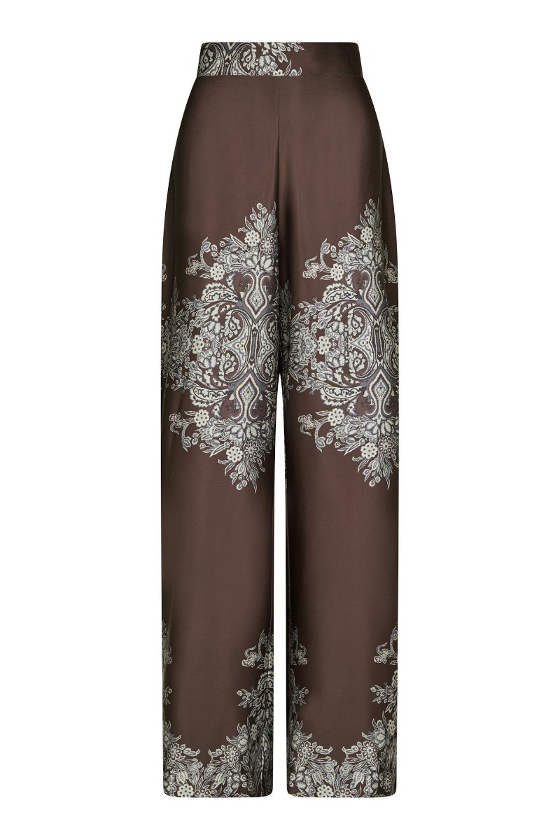 Neo Noir - Lunet Paisley Bukser - Mørkebrun Stilfuld Design