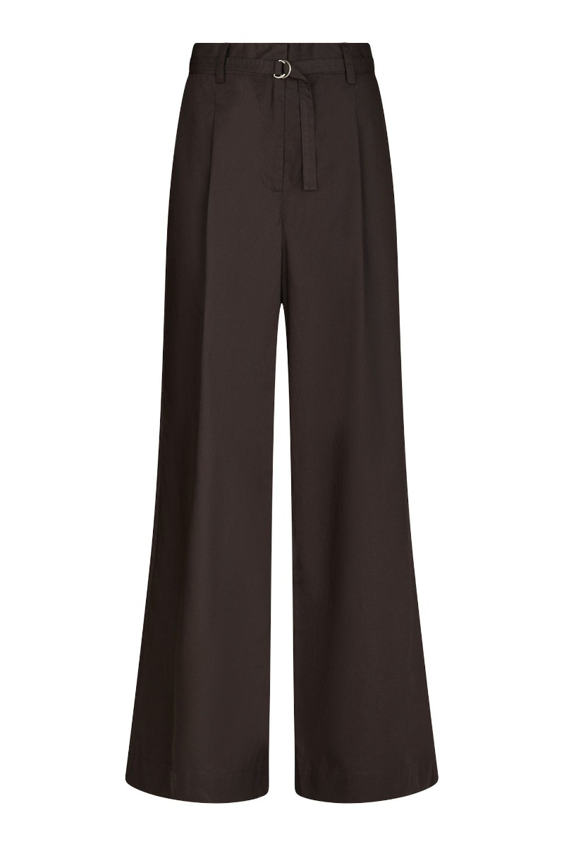 Neo Noir - Malba Poplin Bukser - Mørkebrun Elegance