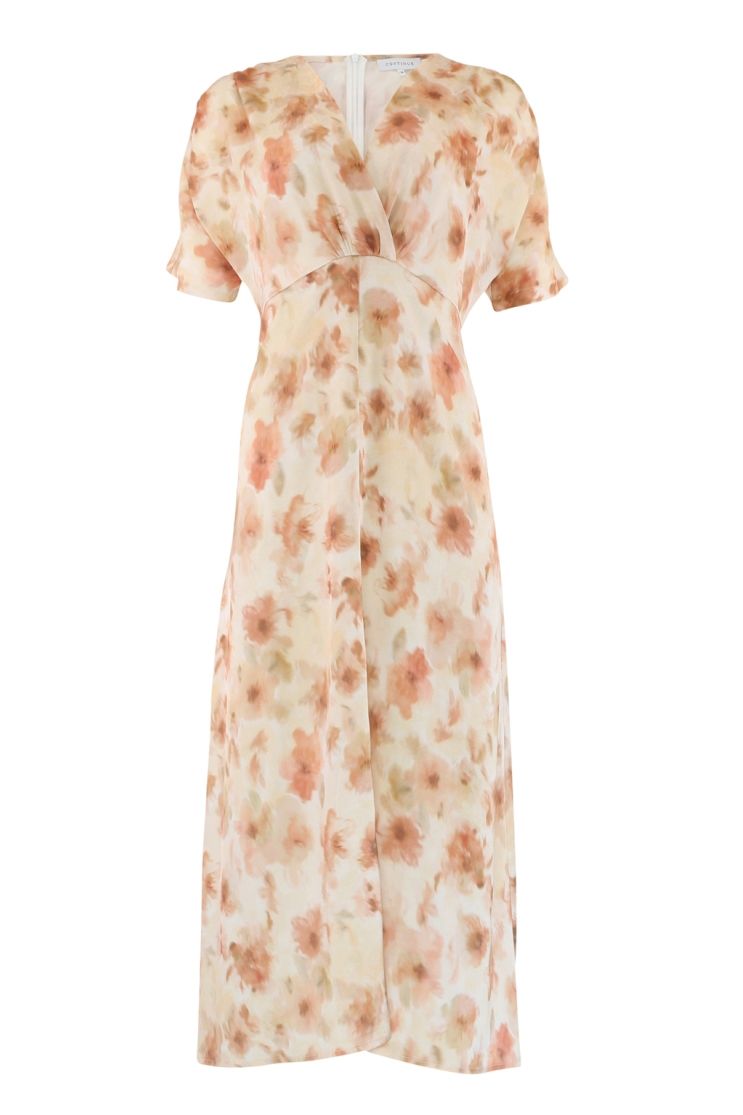 Marly Kjole med Brændt Blomsterprint – Festklar Stil
