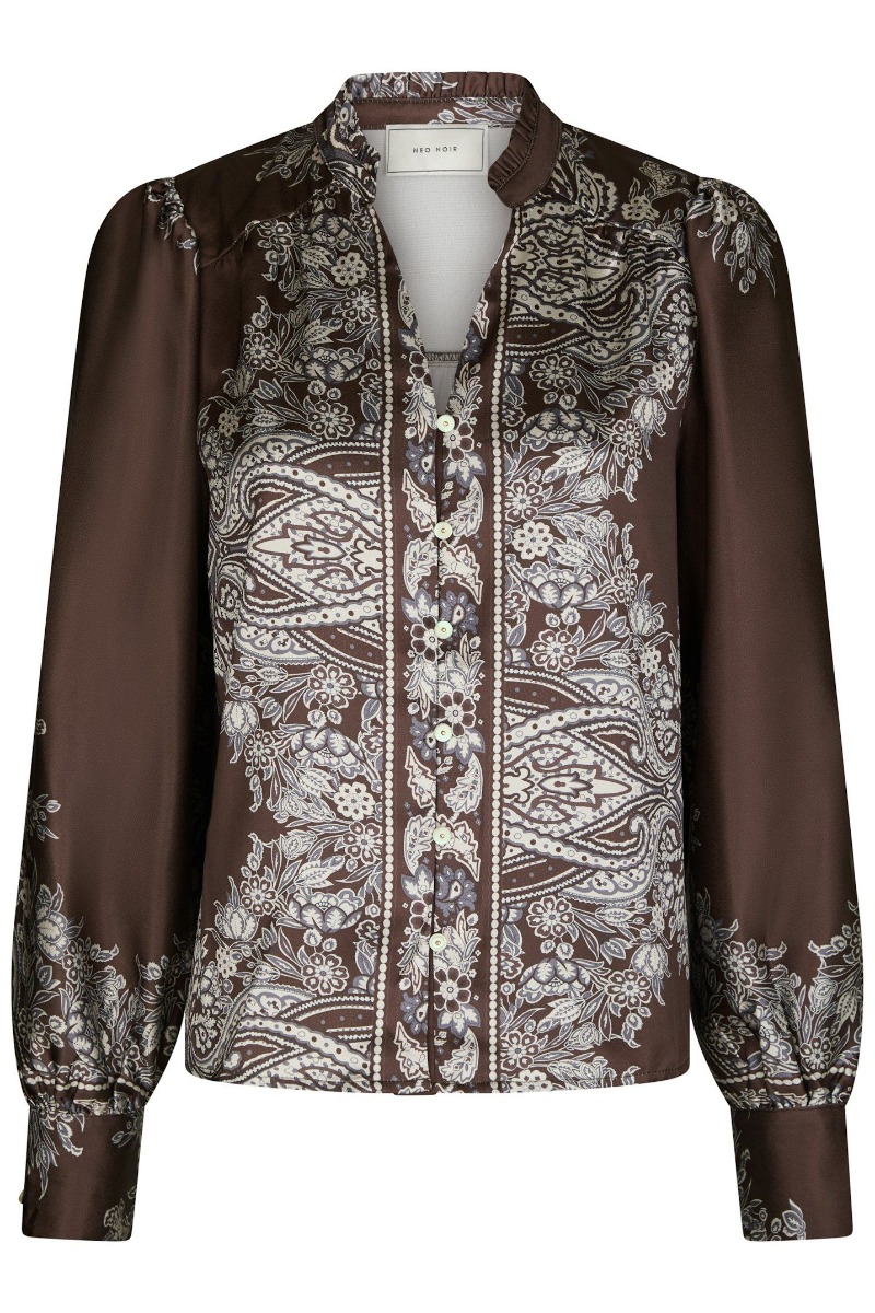 Neo Noir - Massima Paisley Bluse - Mørk Brun, Midt Oktober