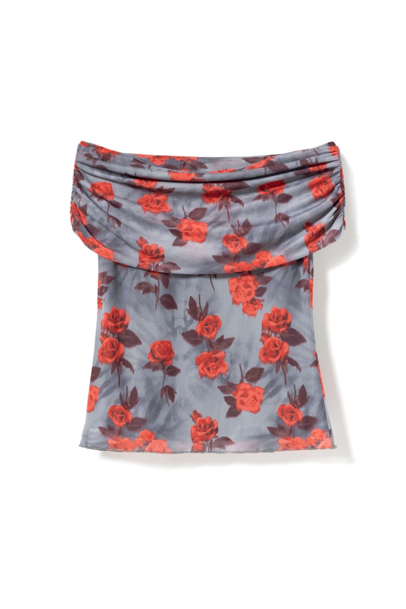 Noella - Off Shoulder Top - Mattie i Divinia Blå Print