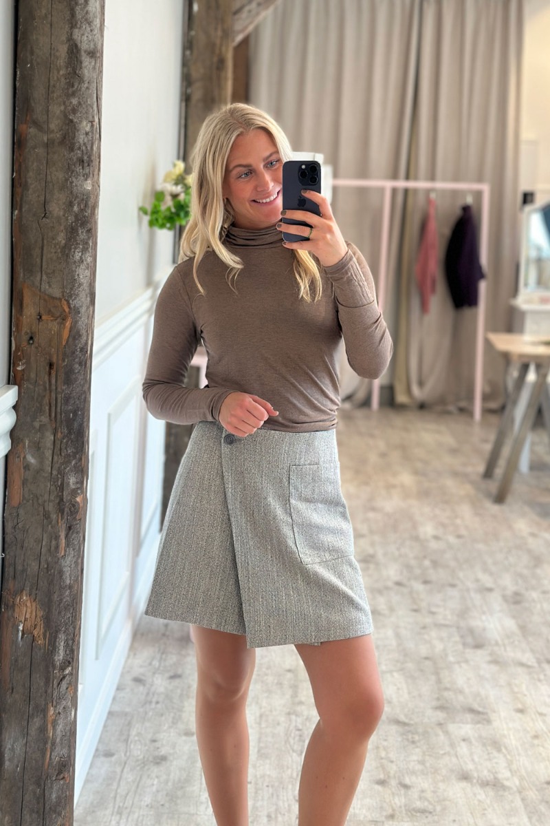 Mbym - Slå-om Nederdel - Keya-m - Pepper Grey Melange
