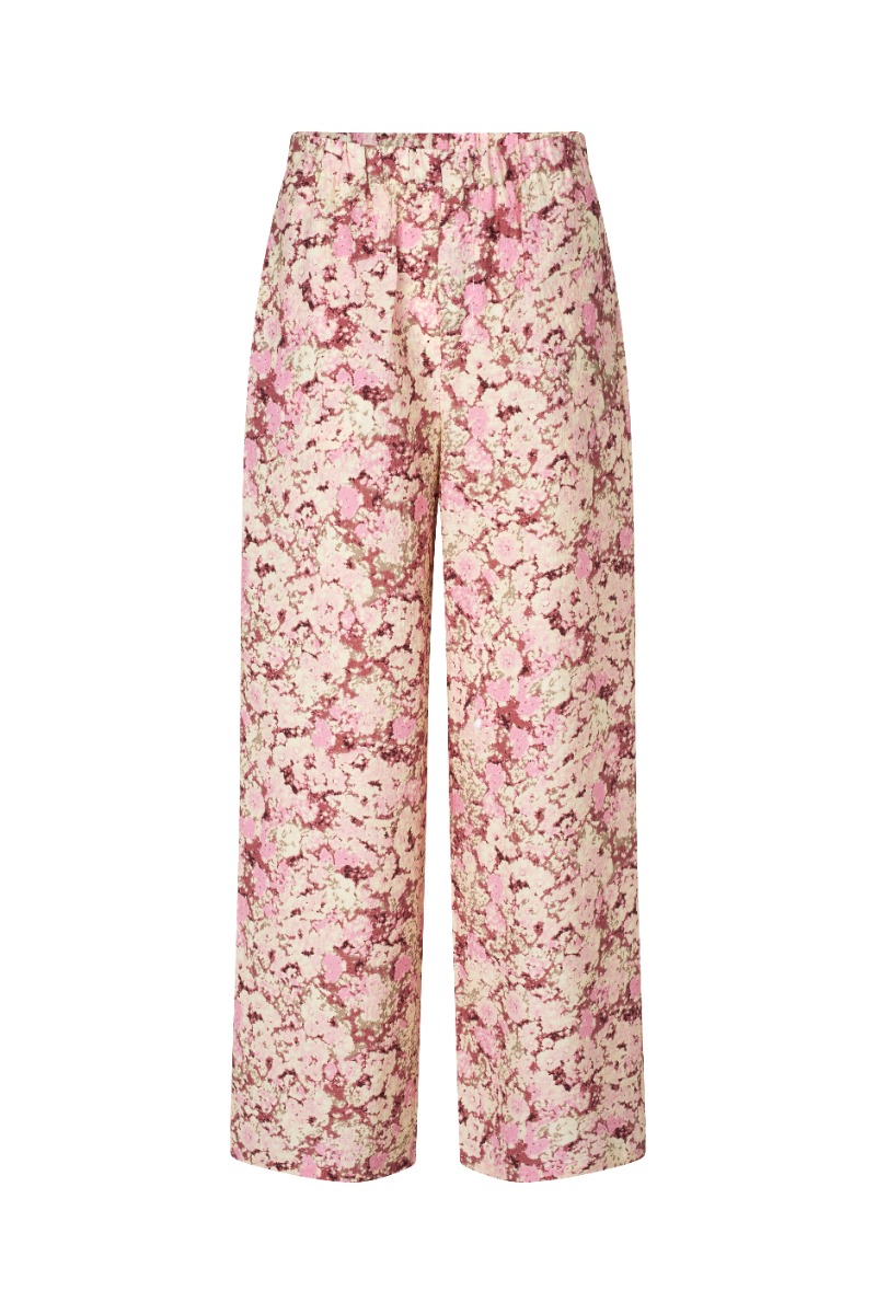 Modstrøm - Melia Print Bukser - Pink Blossom tilbud 70%