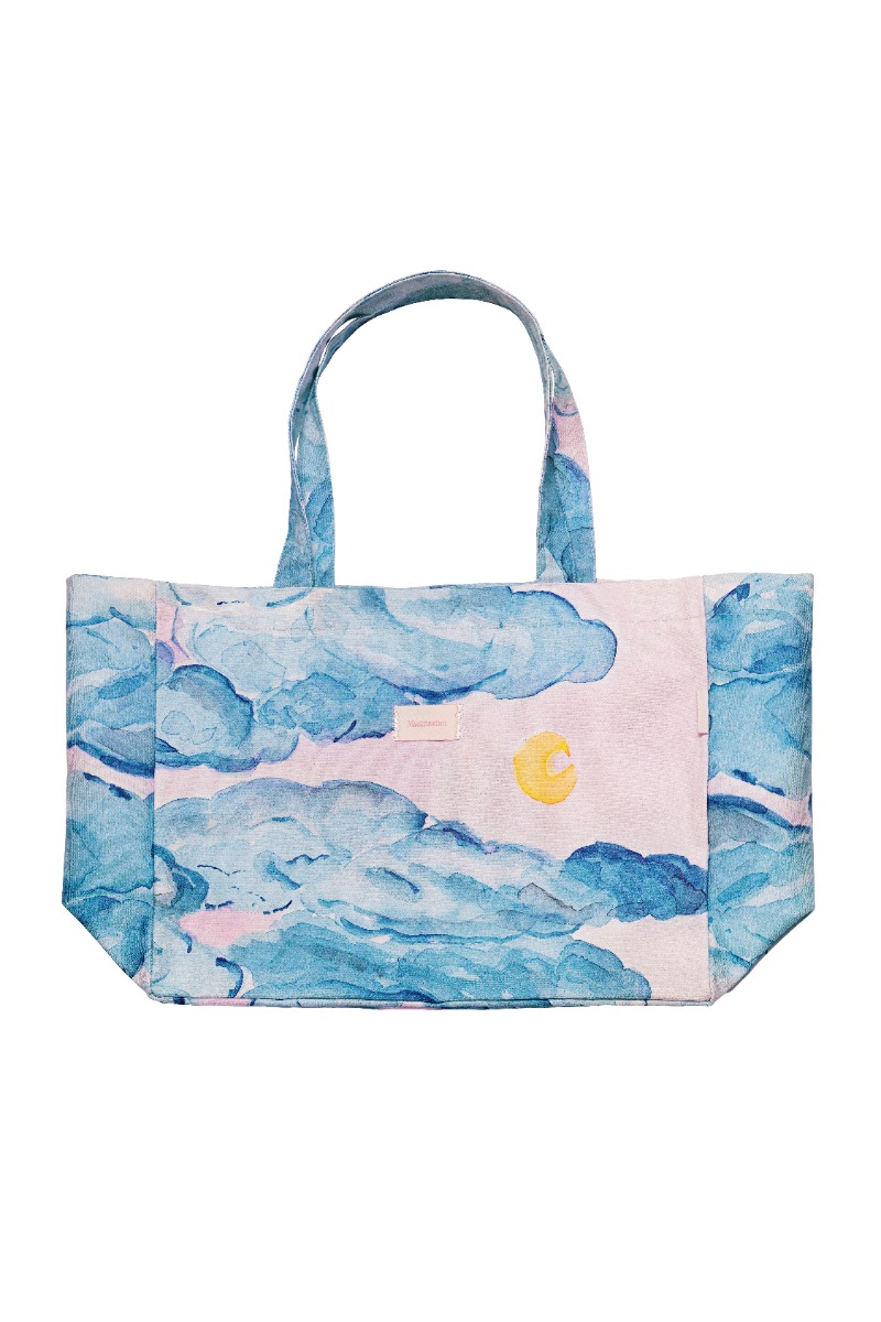 Maanesten - Stor Canvas Tote Bag Moonshine Rose - Blå