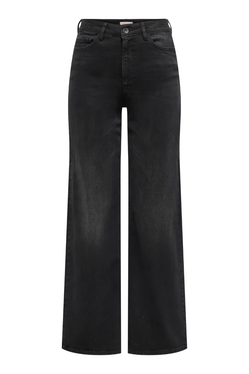 Jdy - Højtaljede Jeans - Felina-fina Wide - Sort Denim