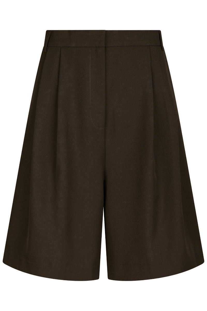 Neo Noir – Nika Struktur Shorts – Mørkebrun Elegance