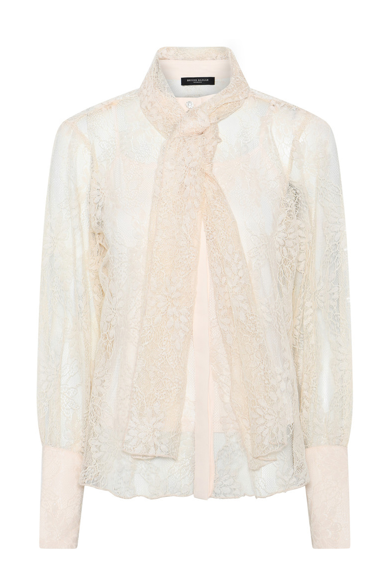 Bruuns Bazaar - Bugle Omassa Bluse - Creme - Eksklusiv Stil