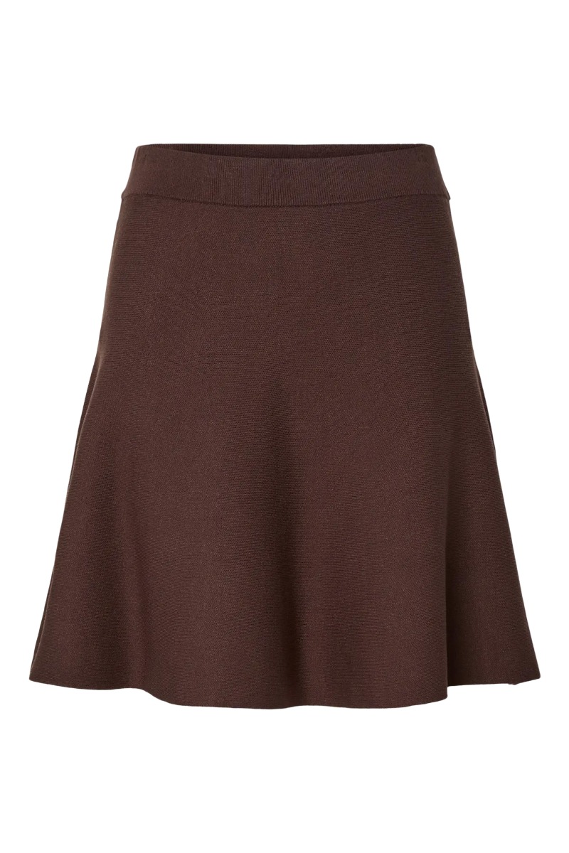 Yas - Nederdel - Fonny Hw Knit Skirt - Chocolate Brown