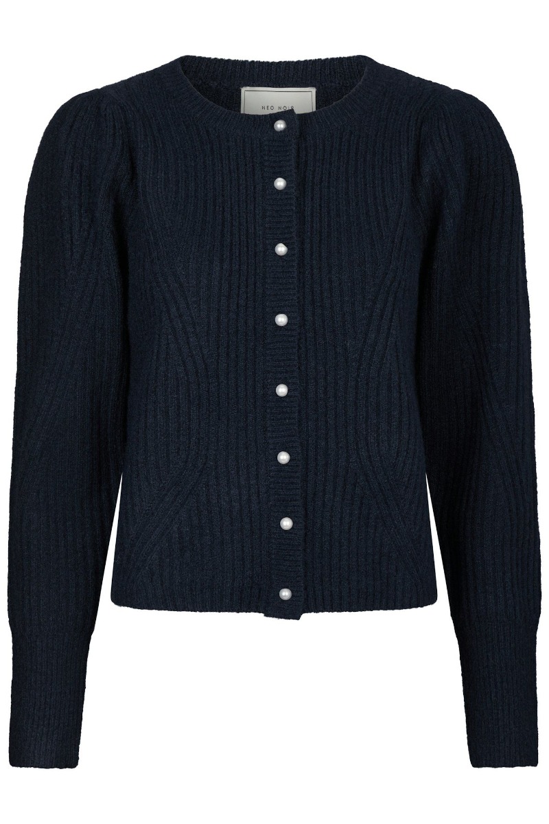 Neo Noir - Puli Knit Cardigan - Navy til fantastiske priser!