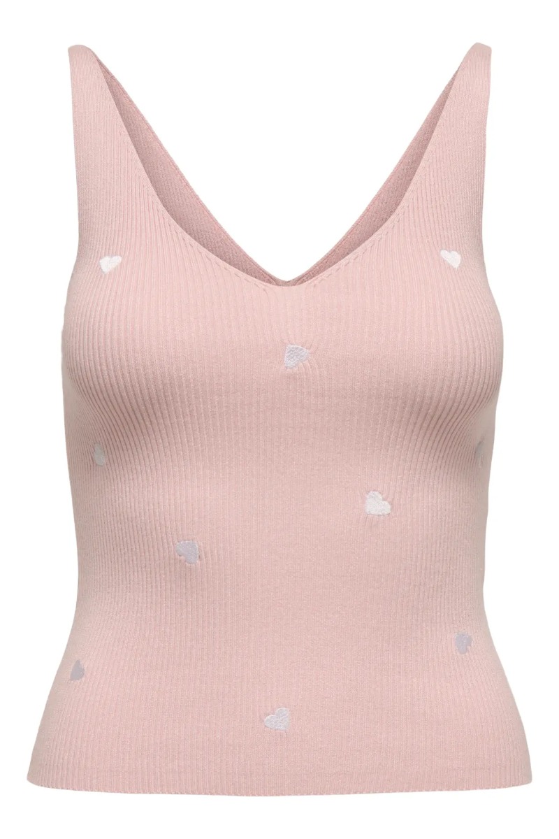 Jdy - Nanna Sl Broderet Top - Chalk Pinkcloud Dancer