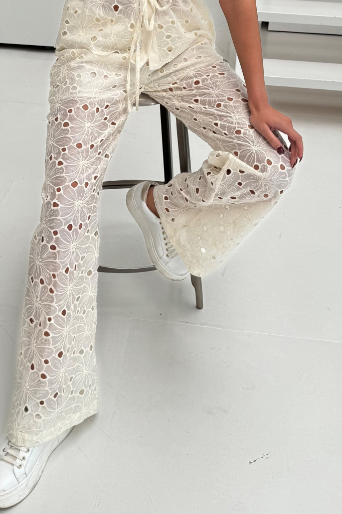 Continue Bukser - Roberta Lace - Off White på Udsalg