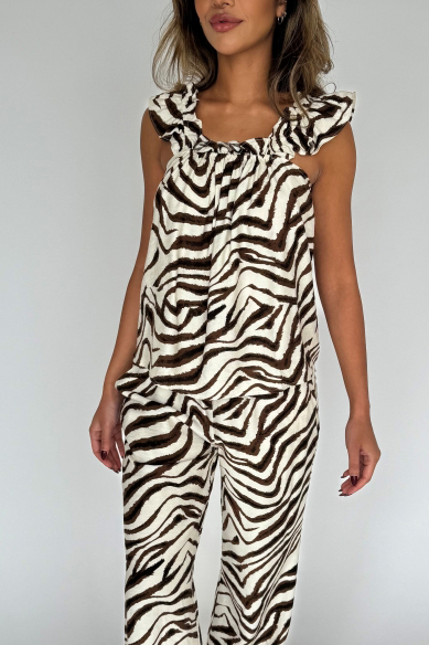 Sasha Zebra Top - Let og luftig top i zebraprint