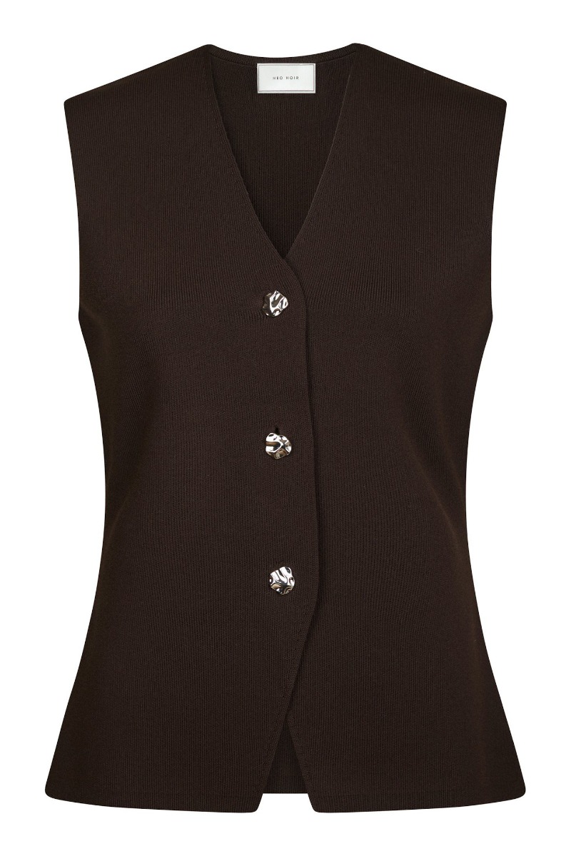 Neo Noir – Top – Sway Smooth Strikvest – Mørkebrun