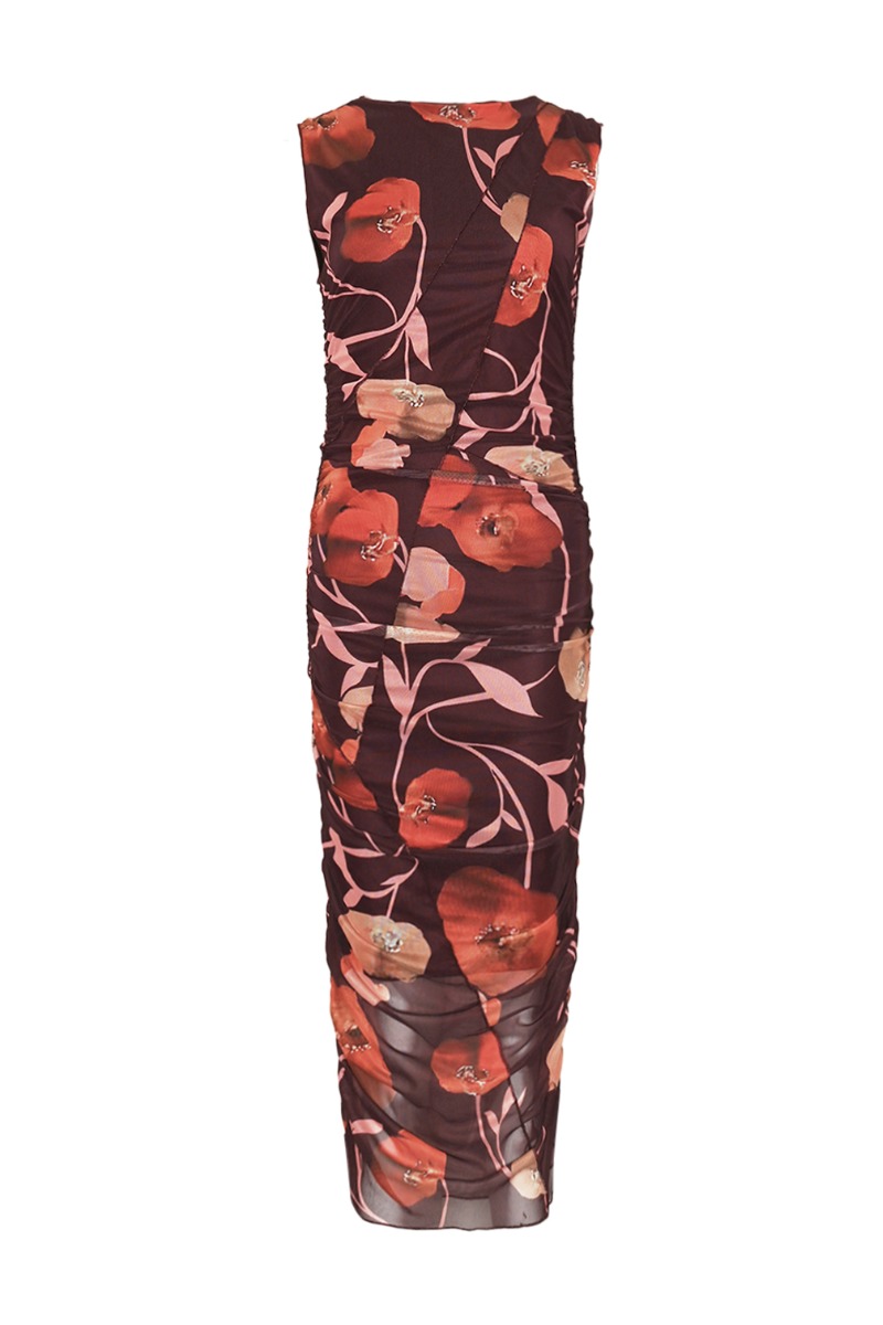 Noella - Kjole - Sutton Dress Caris - Rød Print Tilbud!