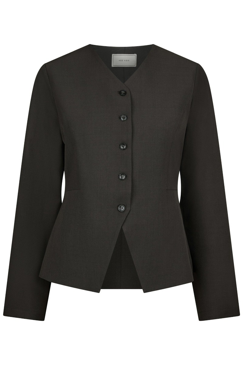 Neo Noir - Bluse - Toots Structure Blouse - Dark Grey Levering Midt Oktober