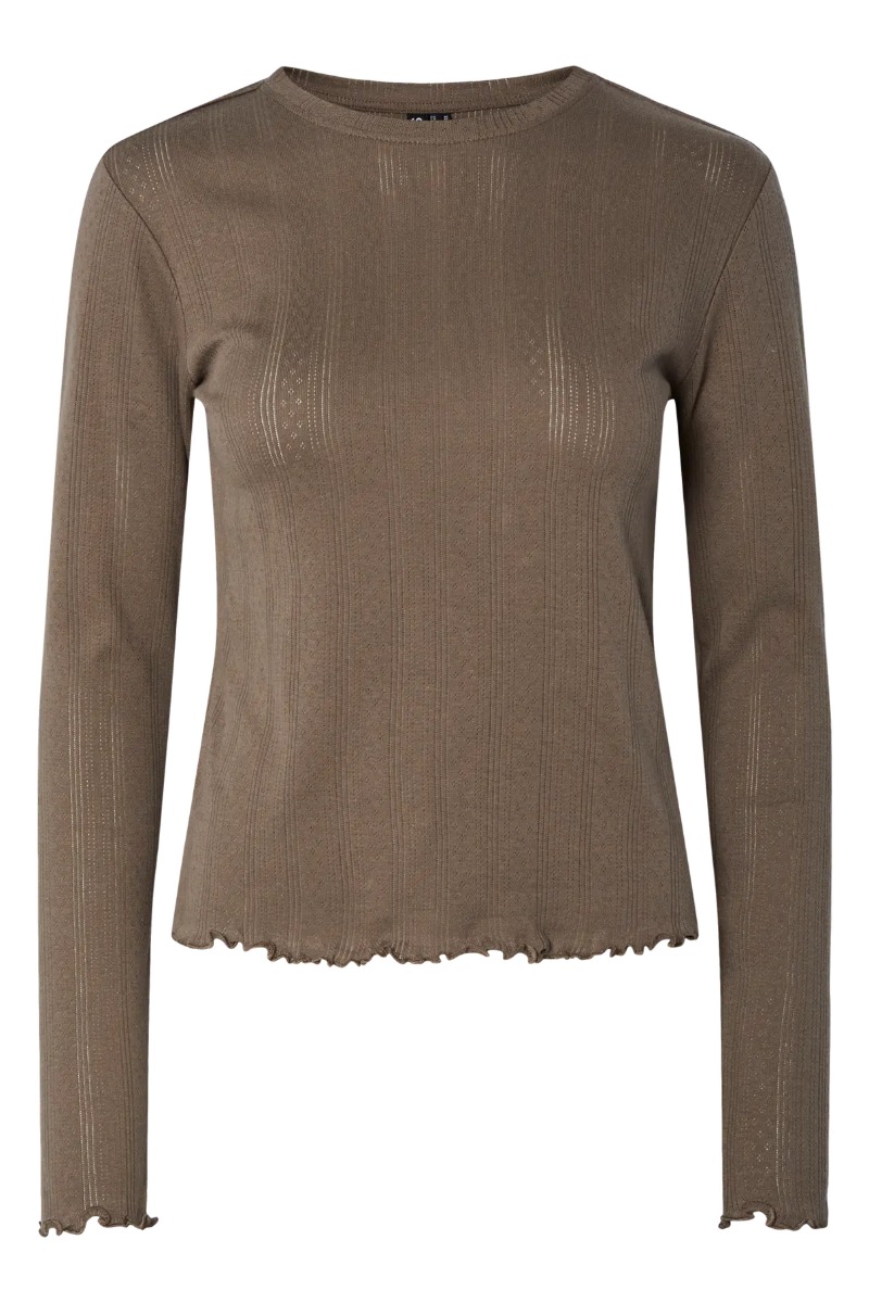 Pieces - Bluse - Marie Ls O-neck Poin Top - Morel