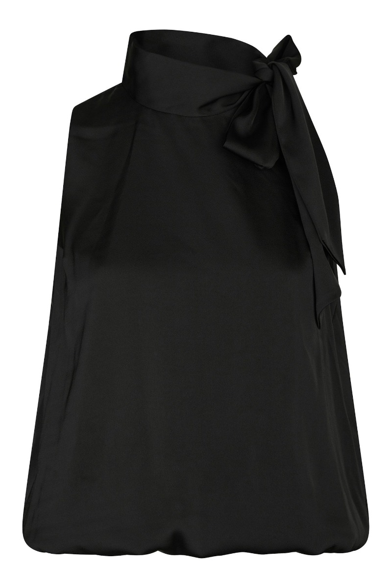 Neo Noir - Veda Drapy Satin Top - Elegant Sort Festtop