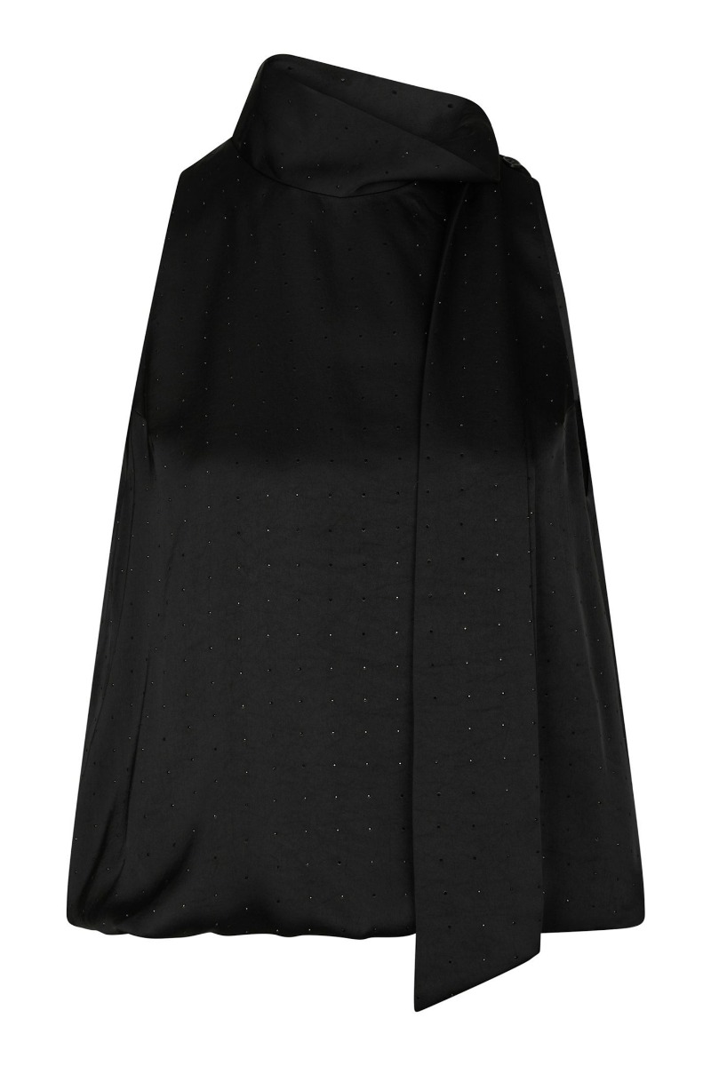 Neo Noir - Top - Veda Heavy Sateen Bedaz Top - Black Levering Midt Oktober