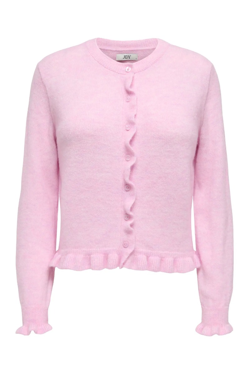 Jdy - Cardigan - Letty med Bølgekant - Pink Ladymelange