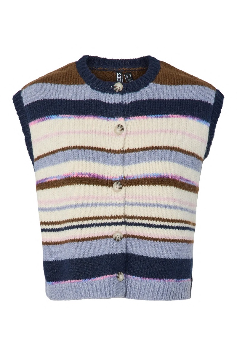 Pieces - Strikket Vest - Rye Sl Polo Knit - Downtown Brown