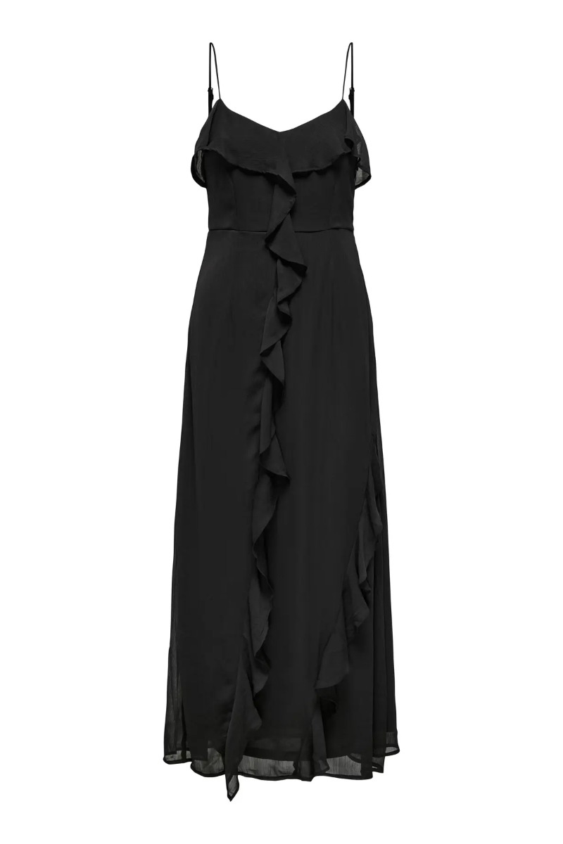 Jdy - Belle Sl Frill Maxi Kjole - Sort Festkjole