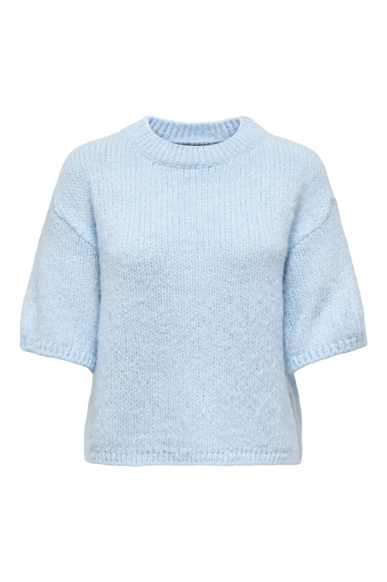 JDY T-shirt - Linea SS Pullover O-neck - Cashmere Blå