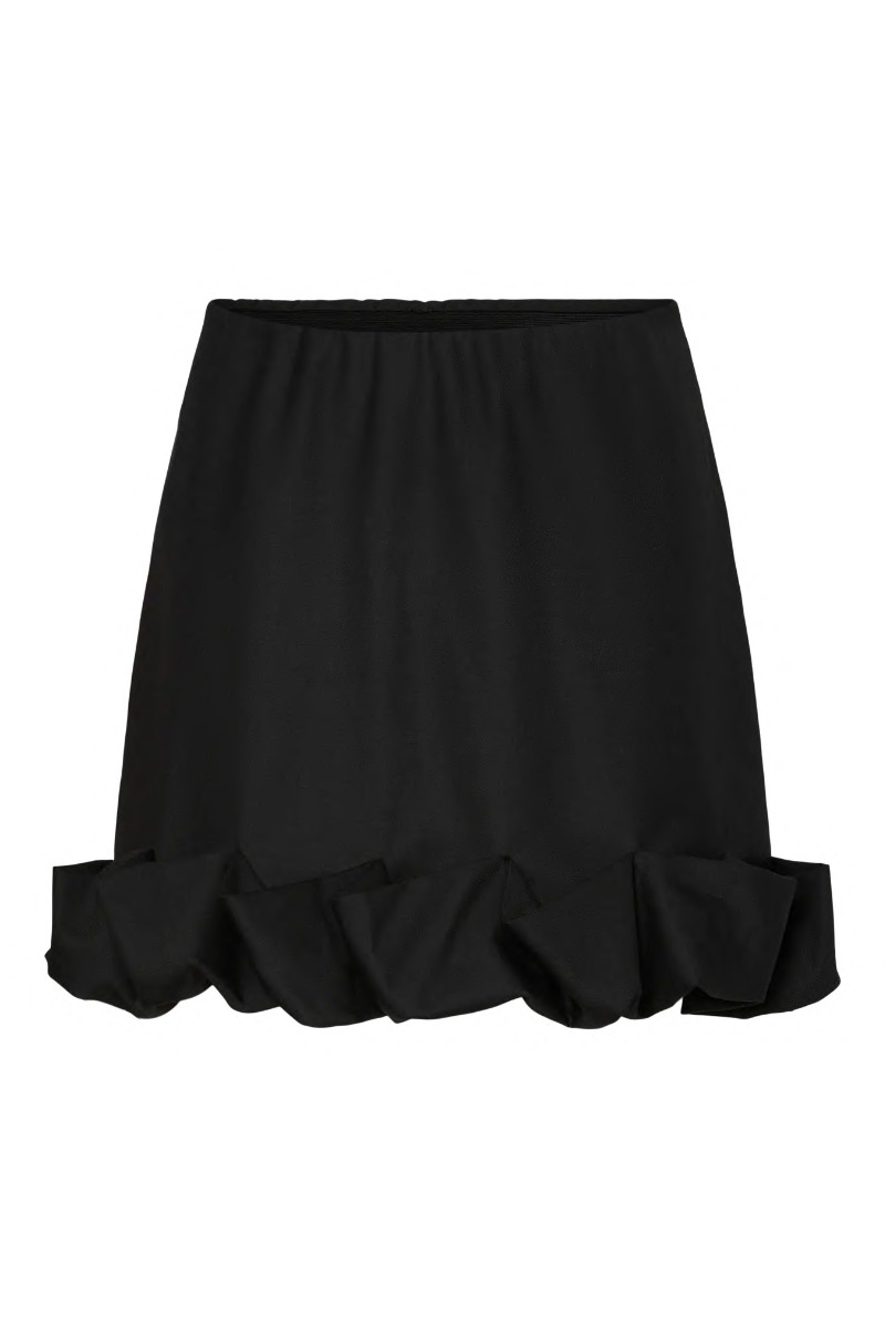 Yas - Jera Hw Nederdel - Sort med Feminin Detalje