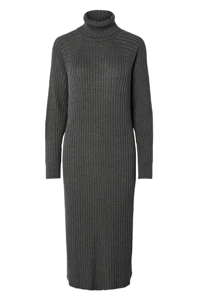 Yas - Kjole - Mavi Knit Midi Dress - Medium Grey Melange