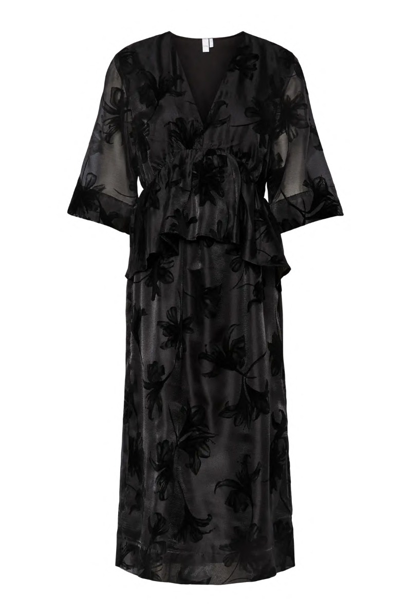 Yas - Elegant Midi Kjole i Sort - Forudbestil nu!