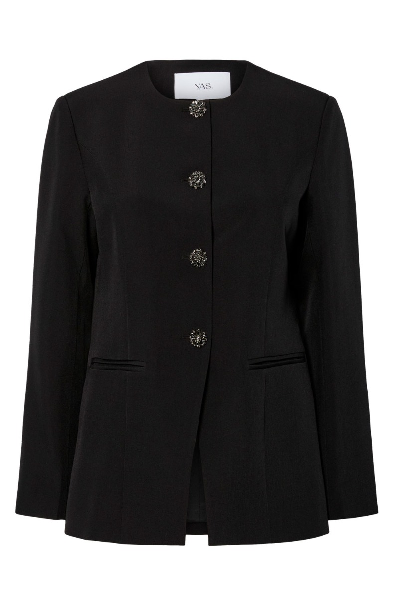 Yas - Blazer - Vetura Ls - Sort med Glimmer og Knapper