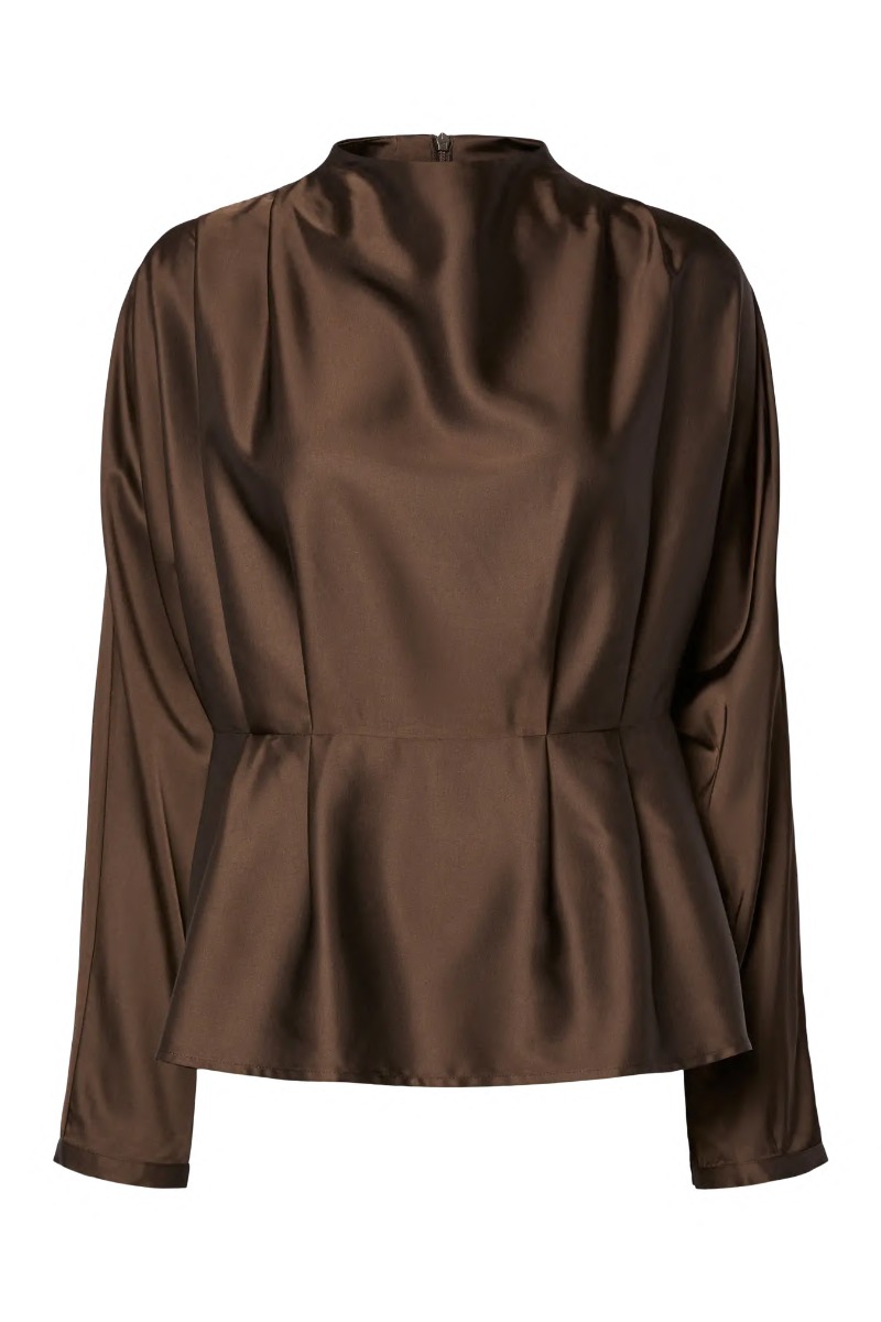 Yas Yera Ls Top - Elegant Brun Bluse til Hverdag