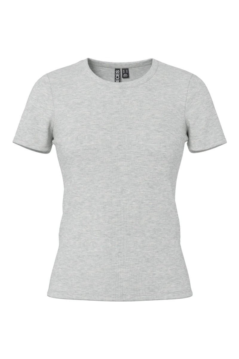 Pieces - T-shirt - May Ss Tee - Light Grey Melange