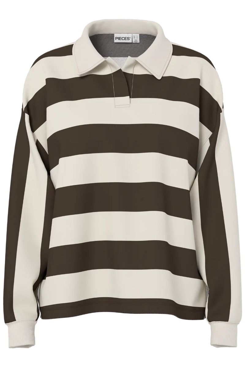 Pieces - Bluse - Filucca Ls Loose Polo Shirt - Deliciosobirch Levering Midt December