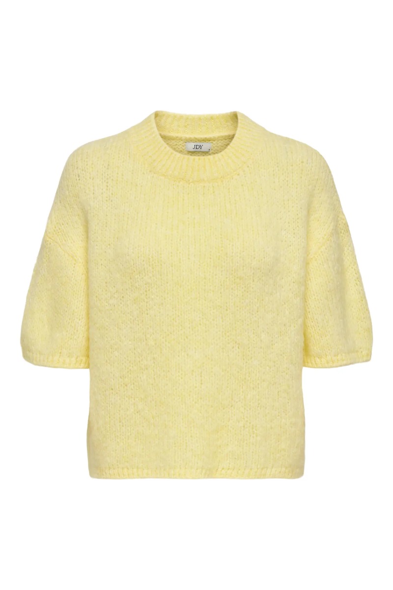 JDY - Blød T-shirt med Rund Hals - Pastelgul